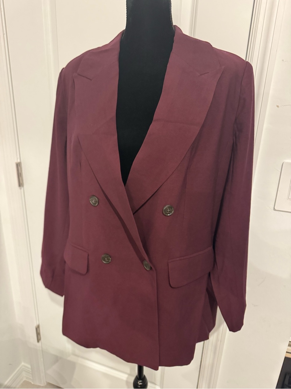 a new day Women’s Relaxed Pants Suit in Deep Wine NWT
